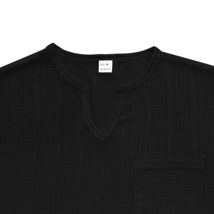 Linen-look Slubbed Loose-fit Breathable Sports Casual V-neck Short-sleeved Top