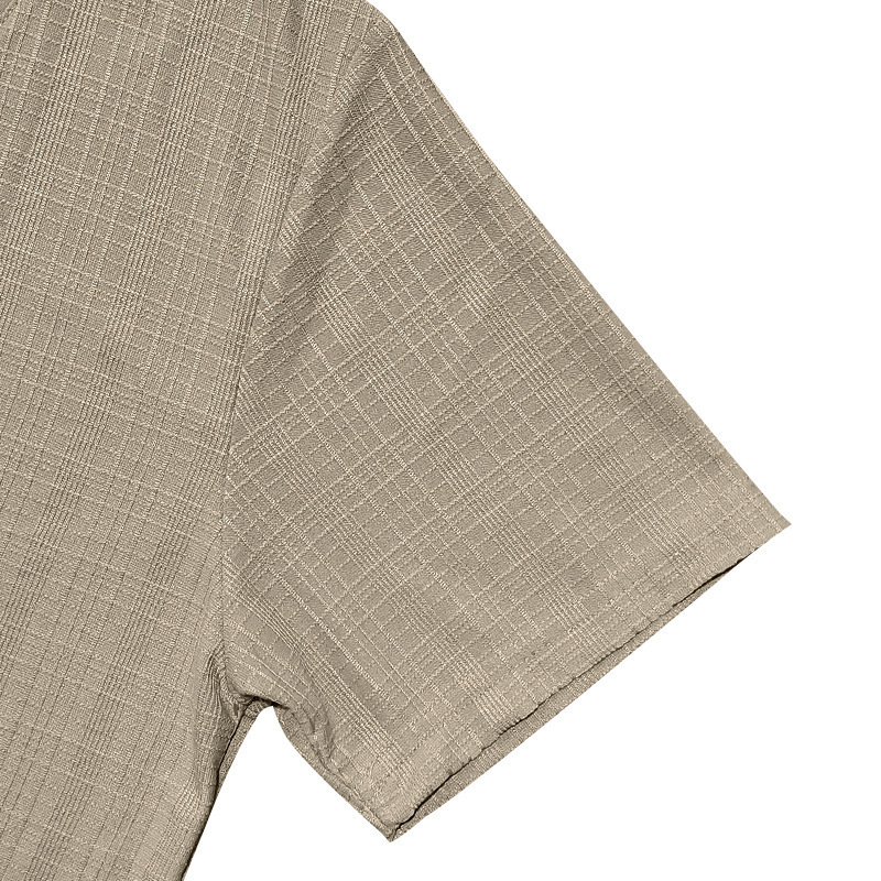 Linen-look Slubbed Loose-fit Breathable Sports Casual V-neck Short-sleeved Top