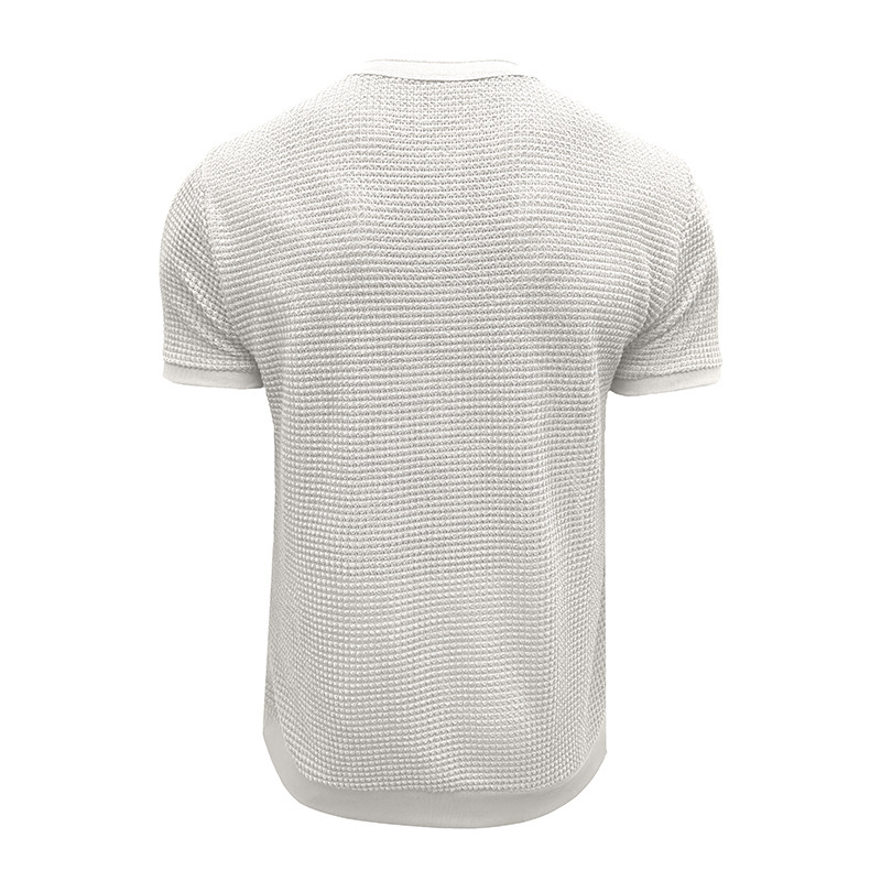 Men's Short-Sleeved Textured Knit Henley T-Shirt Pullover
