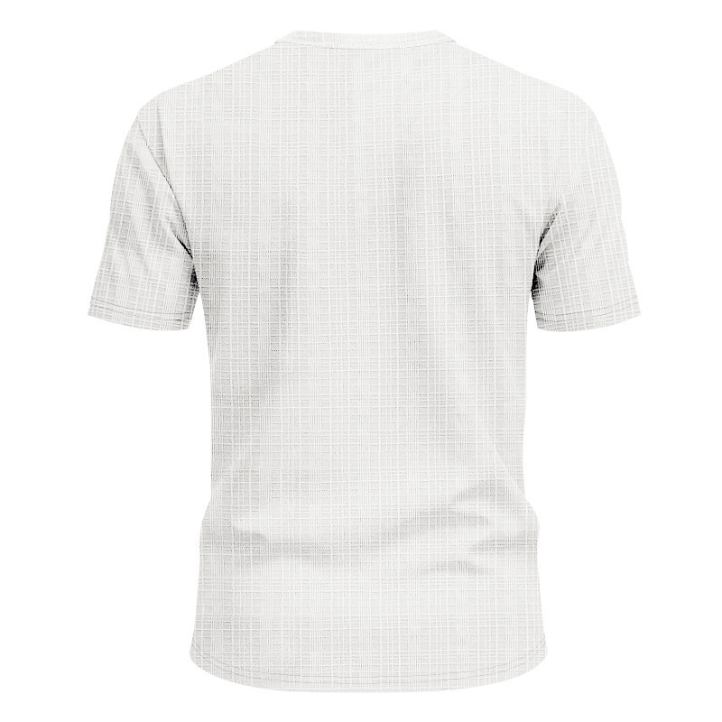 Linen-look Slubbed Loose-fit Breathable Sports Casual V-neck Short-sleeved Top