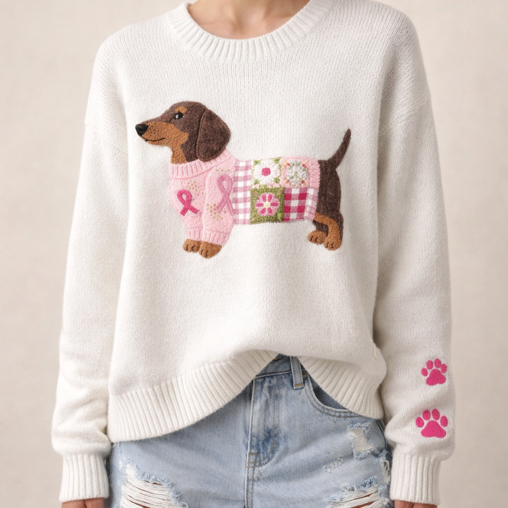 Laarni™ – Pullover mit Hund in Bunten Kleidern