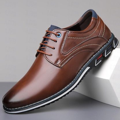 Herren Braune Freizeitsneaker mit Schnürdesign – Bequeme rutschfeste Wanderschuhe für tägliche Outdoor-Aktivitäten