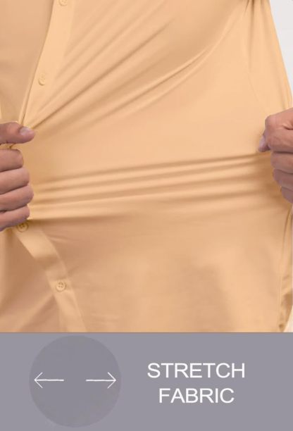 Men’s Muscle Fit Dress Shirts Athletic Slim Fit Short Sleeve Stretch Casual Button Down Shirt