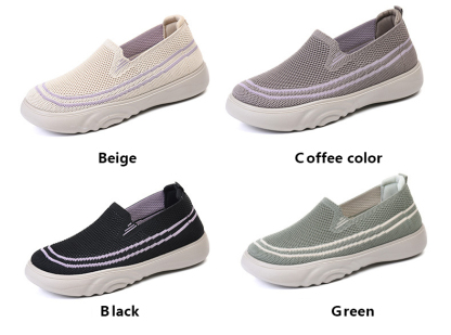 Casual soft-soled slip-on breathable knit mom shoes