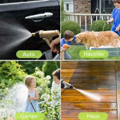 PowerJet entfernt Schmutz bis zu 15× schneller als ein normaler Gartenschlauch