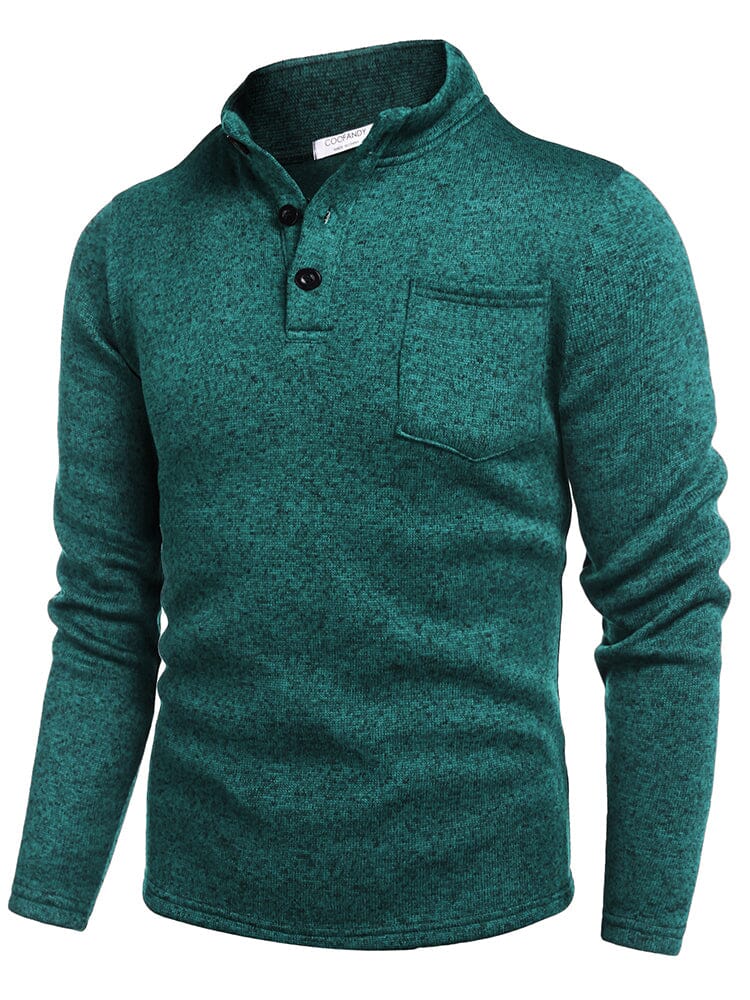 Thermal Fleece Henley Sweatshirt