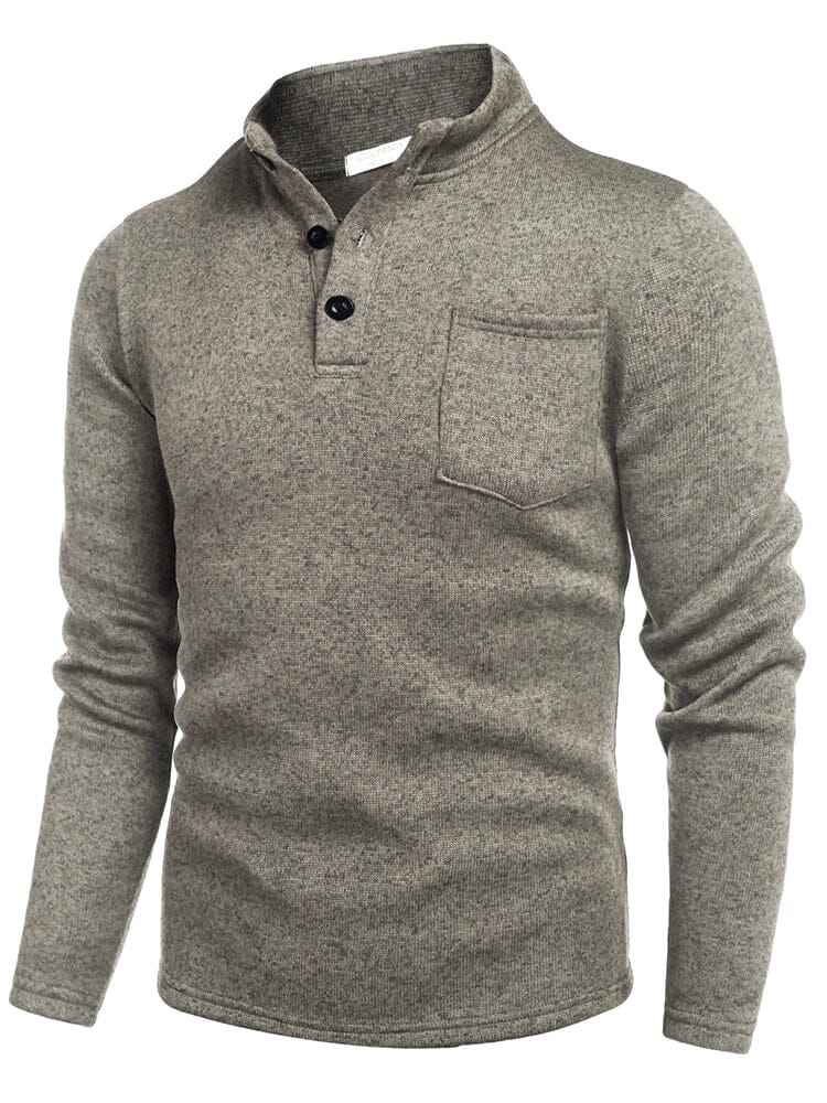 Thermal Fleece Henley Sweatshirt