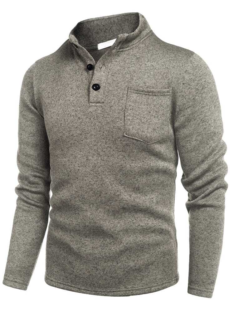 Thermal Fleece Henley Sweatshirt