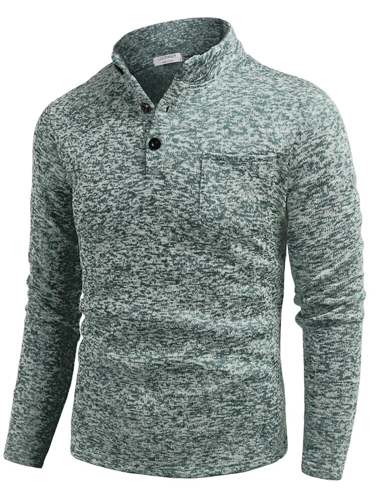 Thermal Fleece Henley Sweatshirt