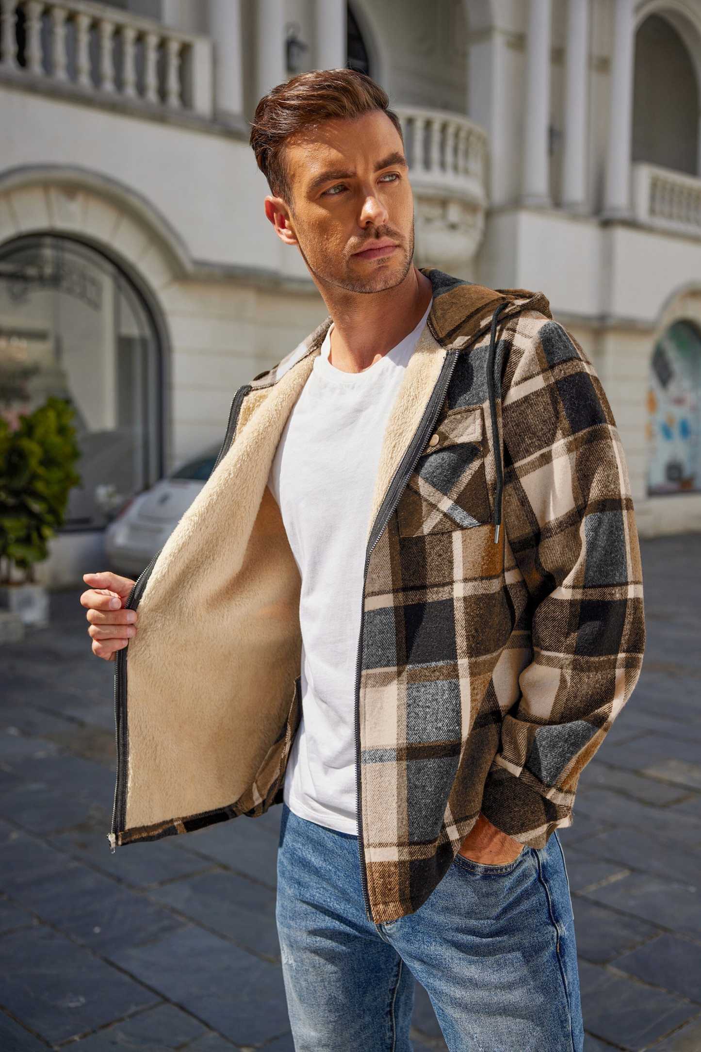 Comfy Plaid Flannel Lined Jacket