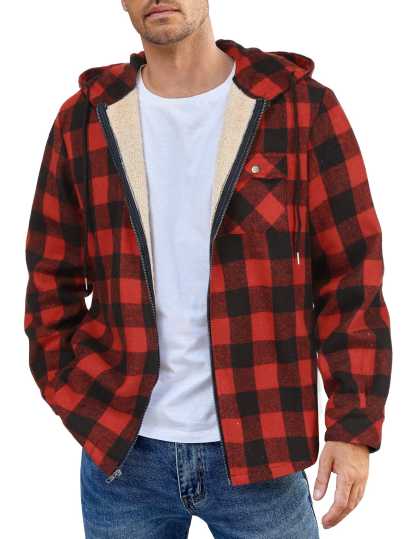 Comfy Plaid Flannel Lined Jacket