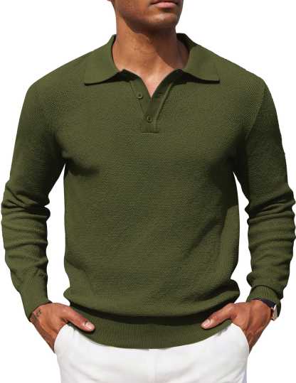 Casual Stretch Polo Sweater Shirt