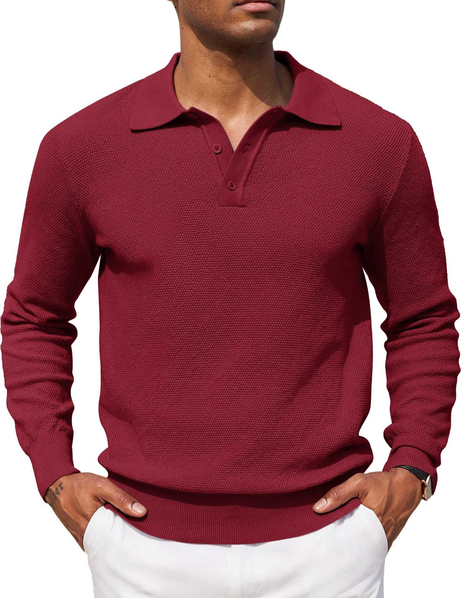 Casual Stretch Polo Sweater Shirt
