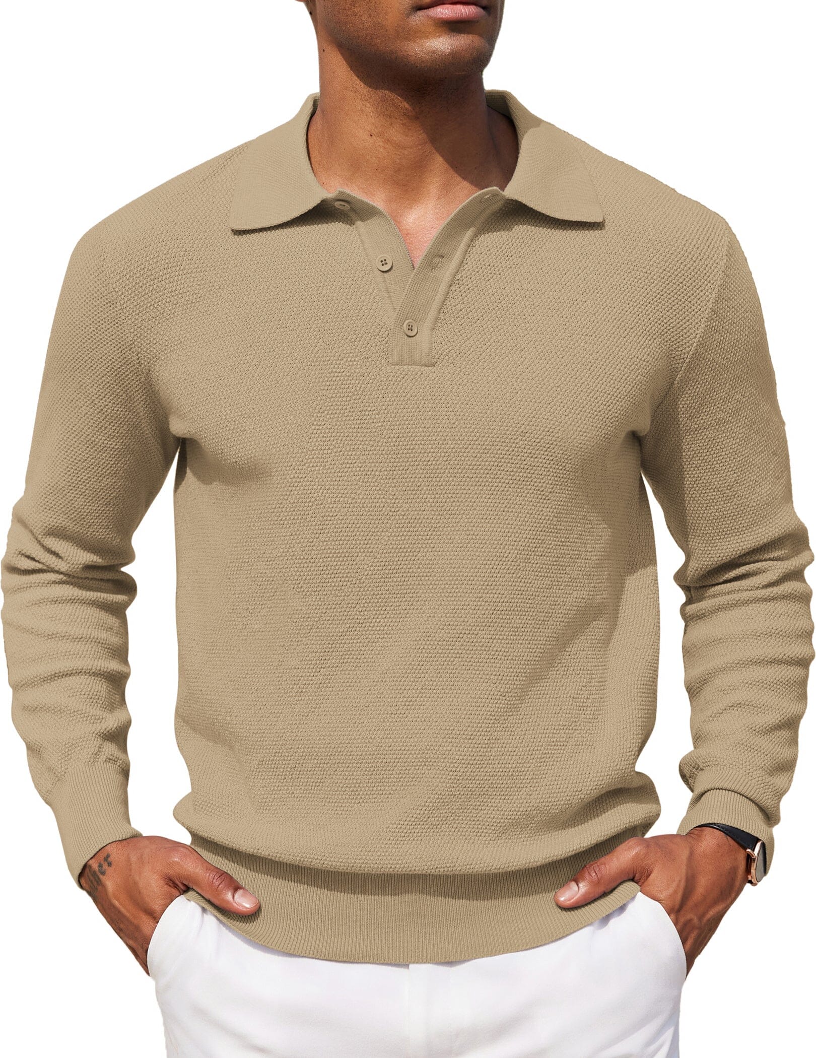Casual Stretch Polo Sweater Shirt