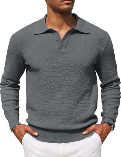 Casual Stretch Polo Sweater Shirt