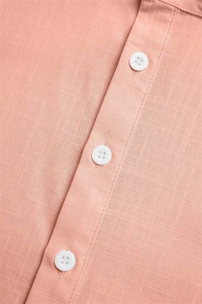 Solid Color Stand Collar Short-Sleeve Pullover Shaping Minimalist Shirt