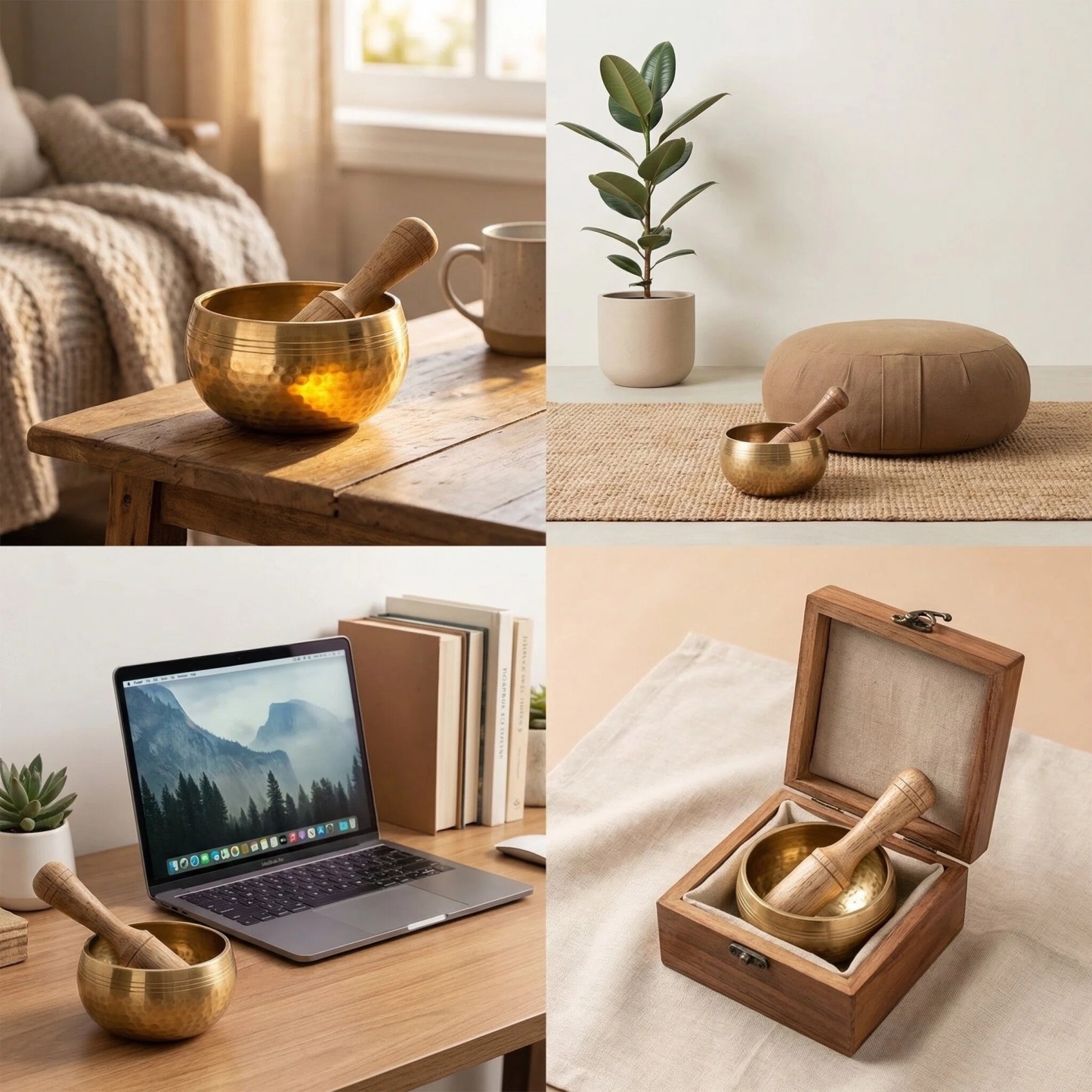 Nepal Mini Singing Bowl • Tibetan Sound Bowl • Yoga Meditation Bowl • Brass Chime • Mindfulness Healing Decor