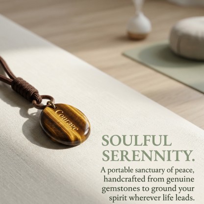 Engraved Gemstone Round Inspirational Bag Charm