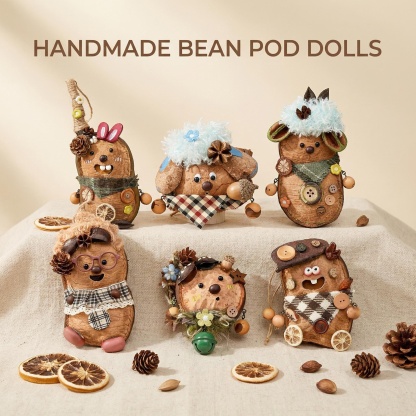 Handmade Natural Seed Bean Pod Dolls - Decor & Accessories