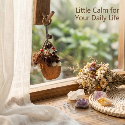 Handmade Sound Healing Seed Pod Pendant for Bags & Cars