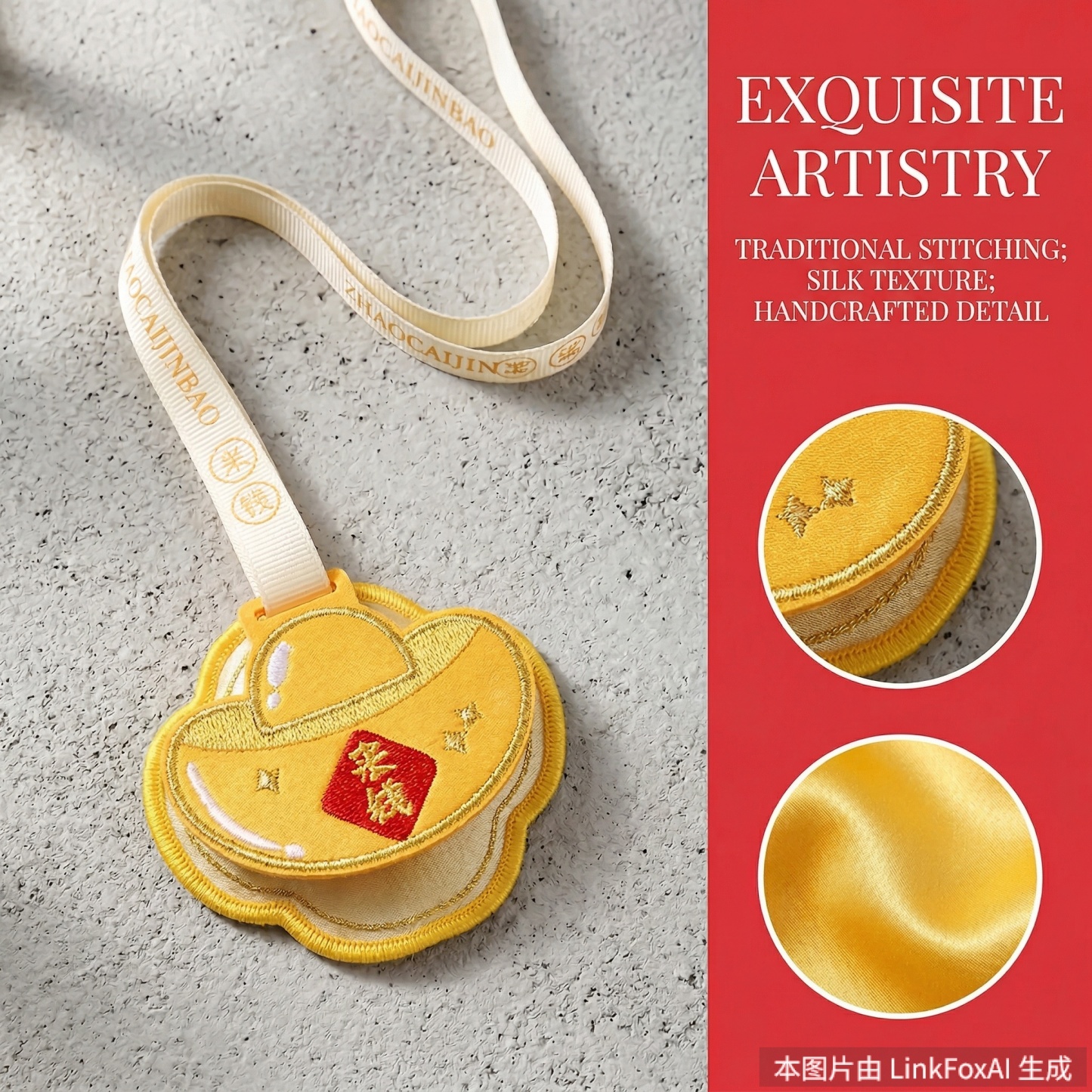 New Chinese Style "Fu Lu Shou Xi" Mugwort Sachet