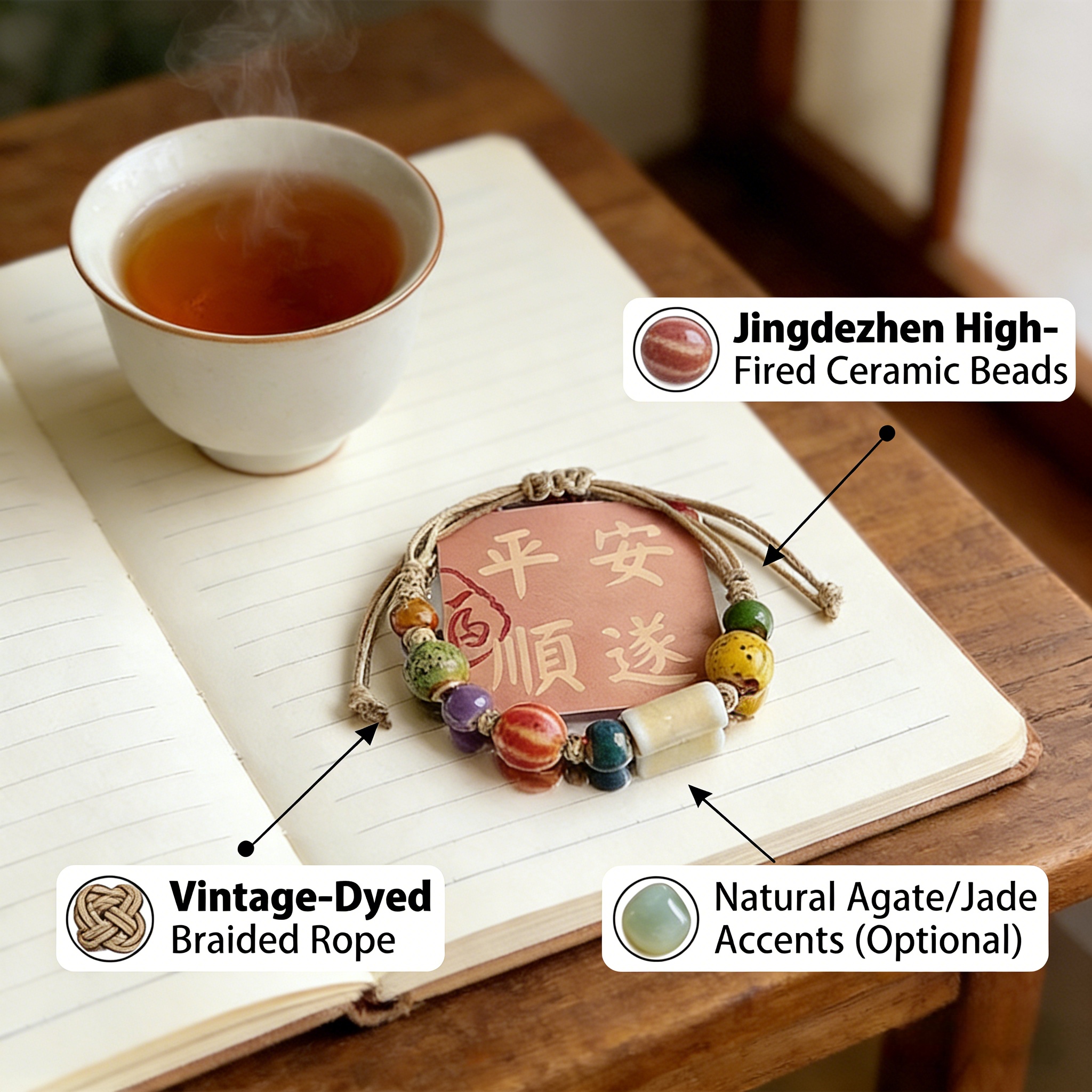 Jingdezhen Bloom Braided Bracelet