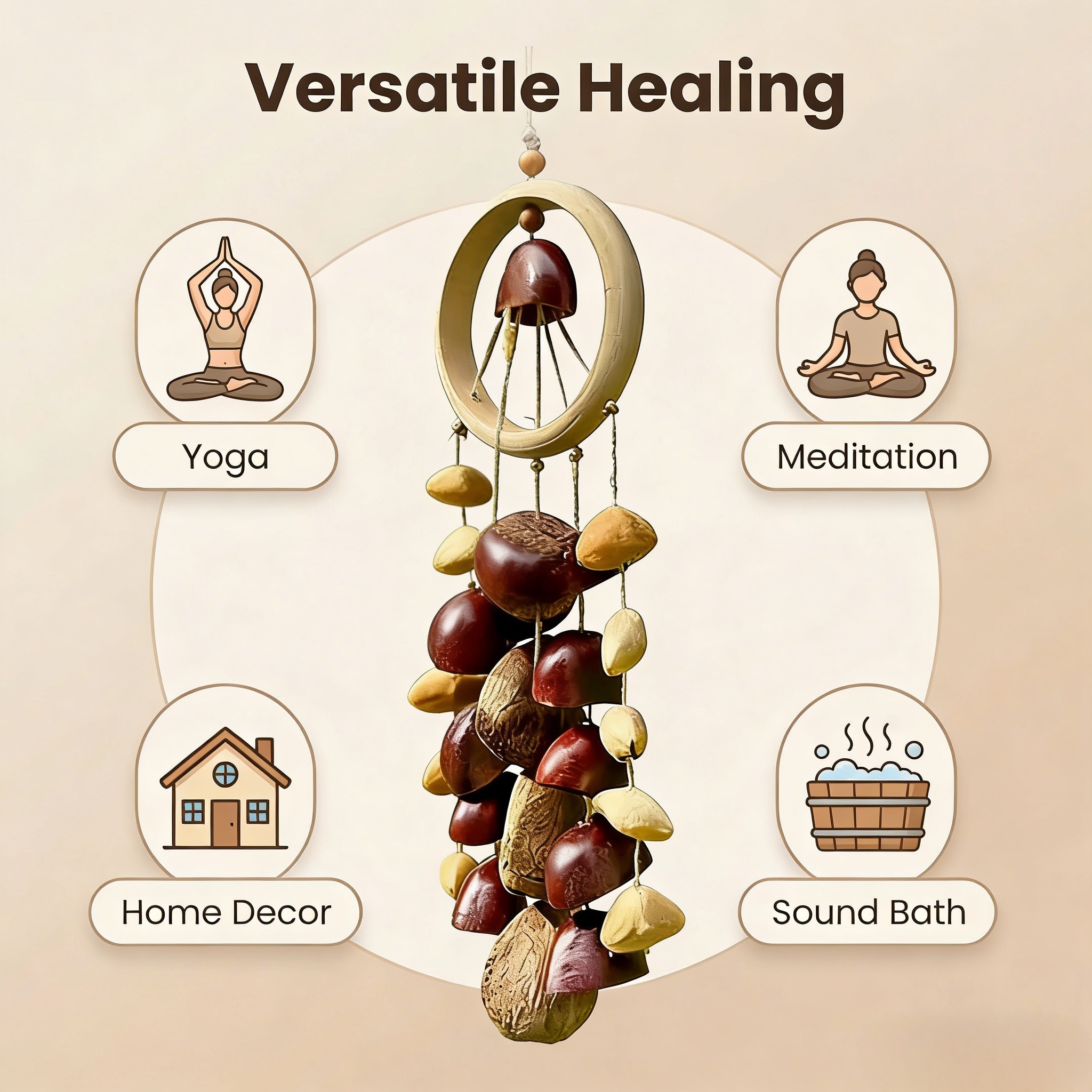 Natural Seed Pod Hand Chime Yoga Sound Healing