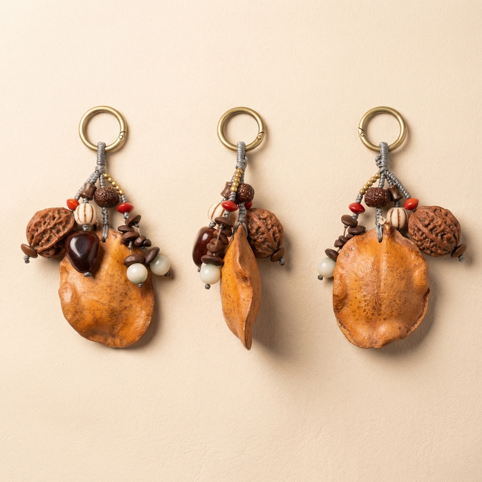 Handmade Sound Healing Seed Pod Pendant for Bags & Cars