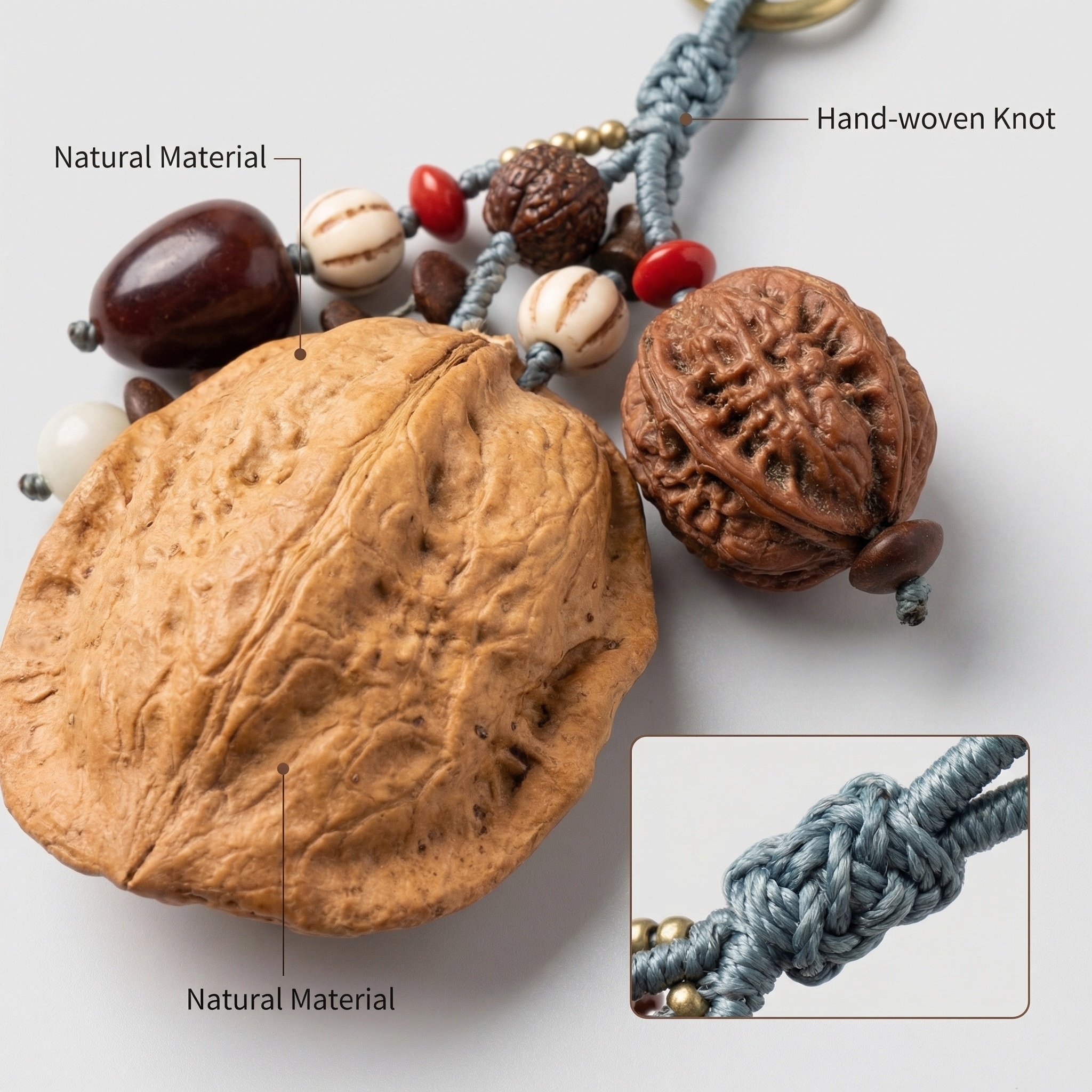 Handmade Sound Healing Seed Pod Pendant for Bags & Cars