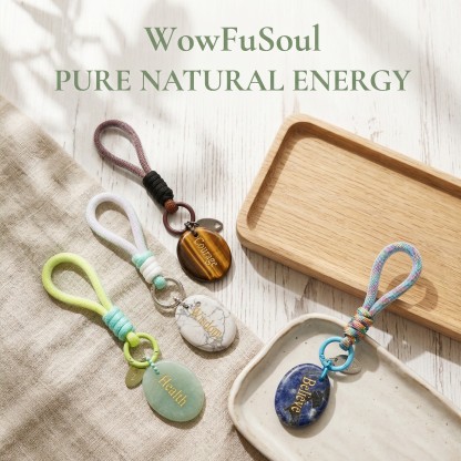 Engraved Gemstone Round Inspirational Bag Charm