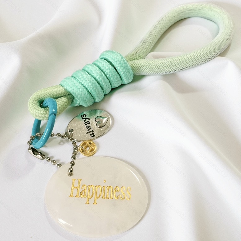 Engraved Gemstone Round Inspirational Bag Charm