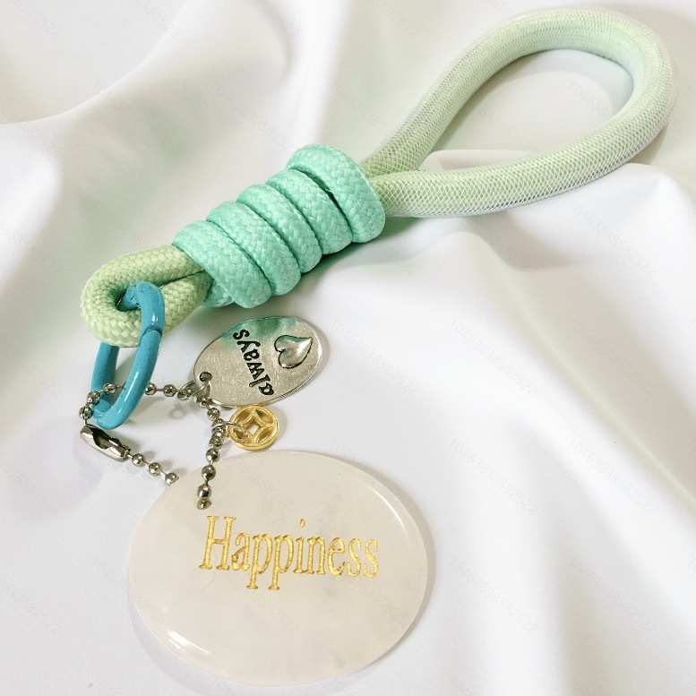 Engraved Gemstone Round Inspirational Bag Charm