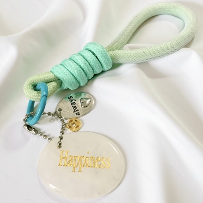 Engraved Gemstone Round Inspirational Bag Charm