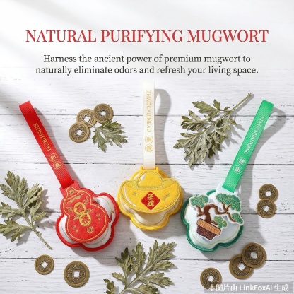 New Chinese Style "Fu Lu Shou Xi" Mugwort Sachet