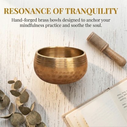 Nepal Mini Singing Bowl • Tibetan Sound Bowl • Yoga Meditation Bowl • Brass Chime • Mindfulness Healing Decor