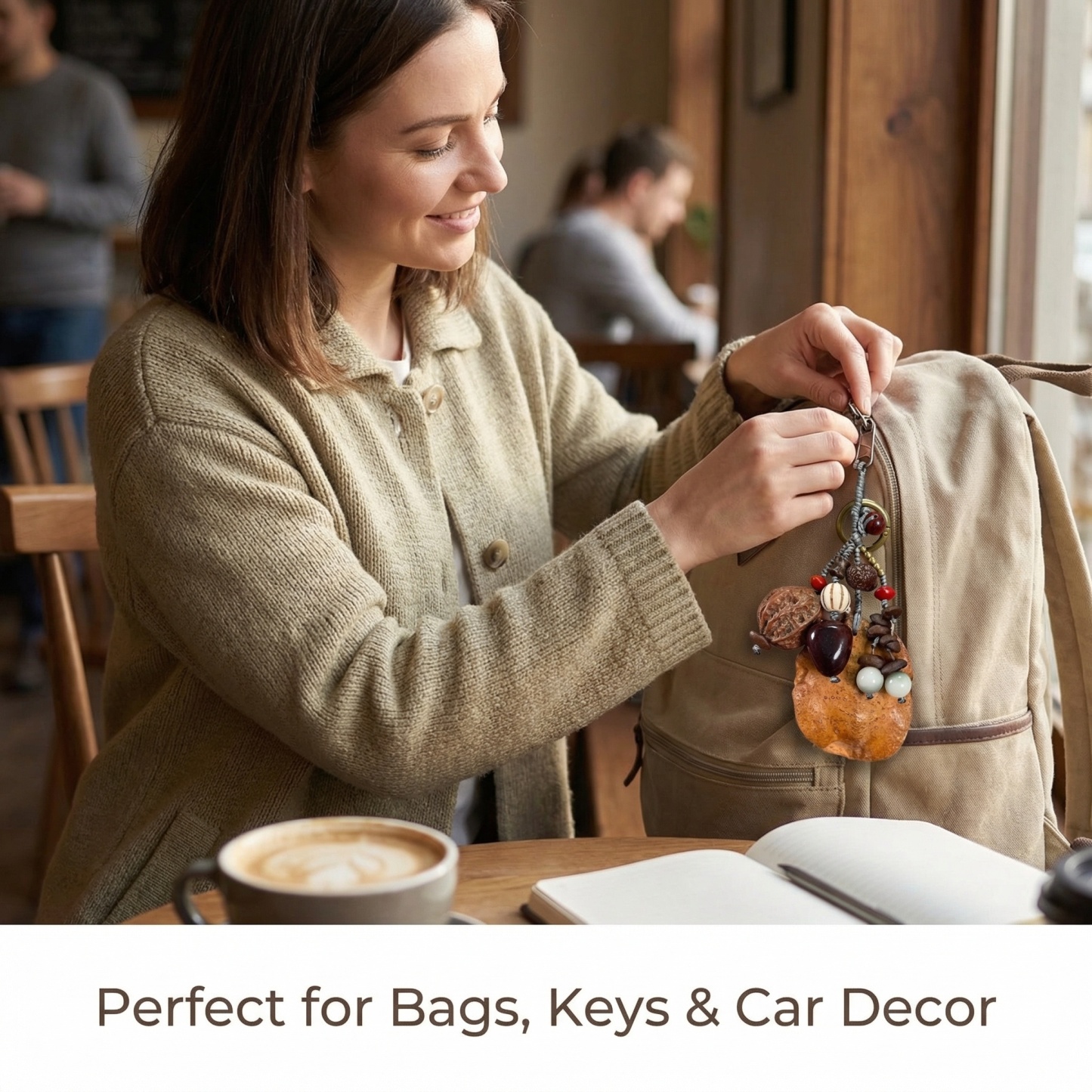 Handmade Sound Healing Seed Pod Pendant for Bags & Cars