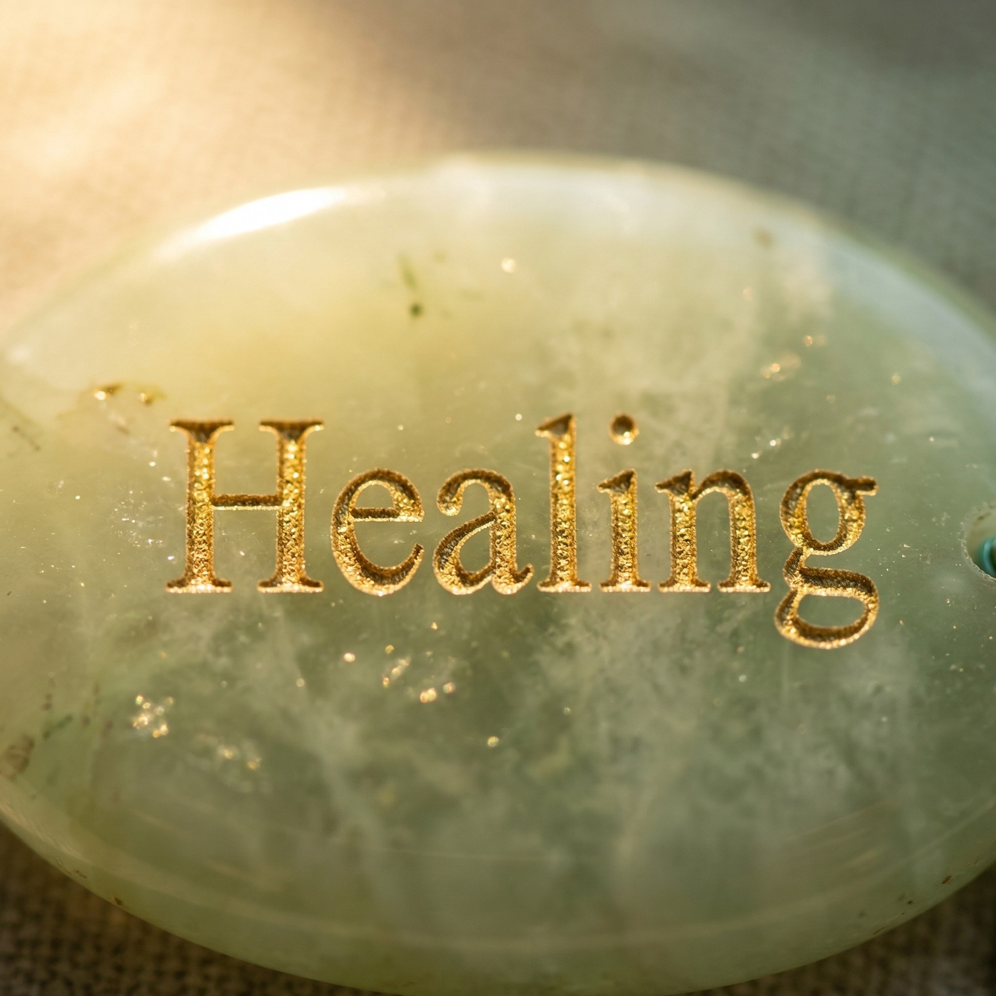 Engraved Gemstone Round Inspirational Bag Charm