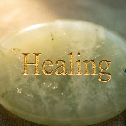 Engraved Gemstone Round Inspirational Bag Charm