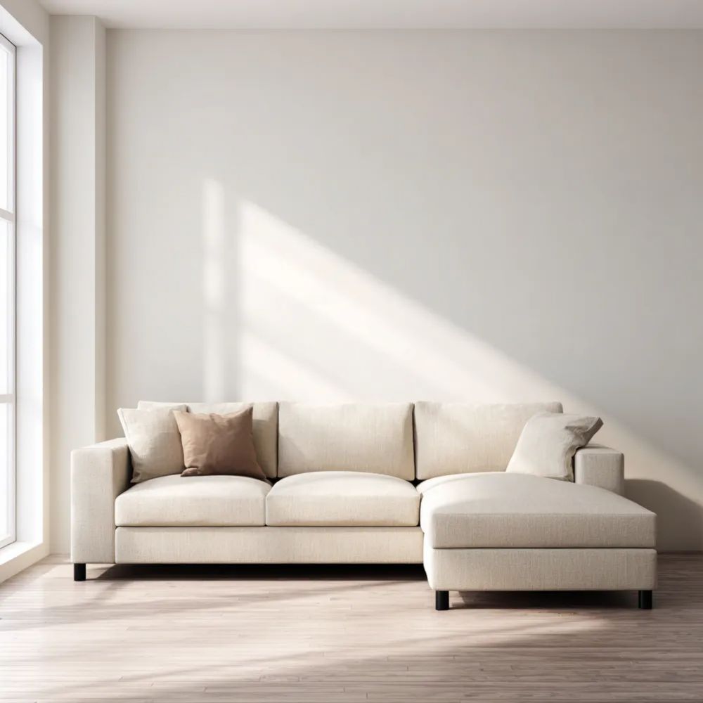 Ecksofa Stoffbezug 280x180x85 cm – Beige – Modernes Design