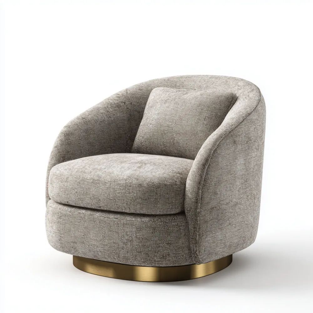 Moderner Drehsessel aus Stoff 80x80x75 cm - Grau