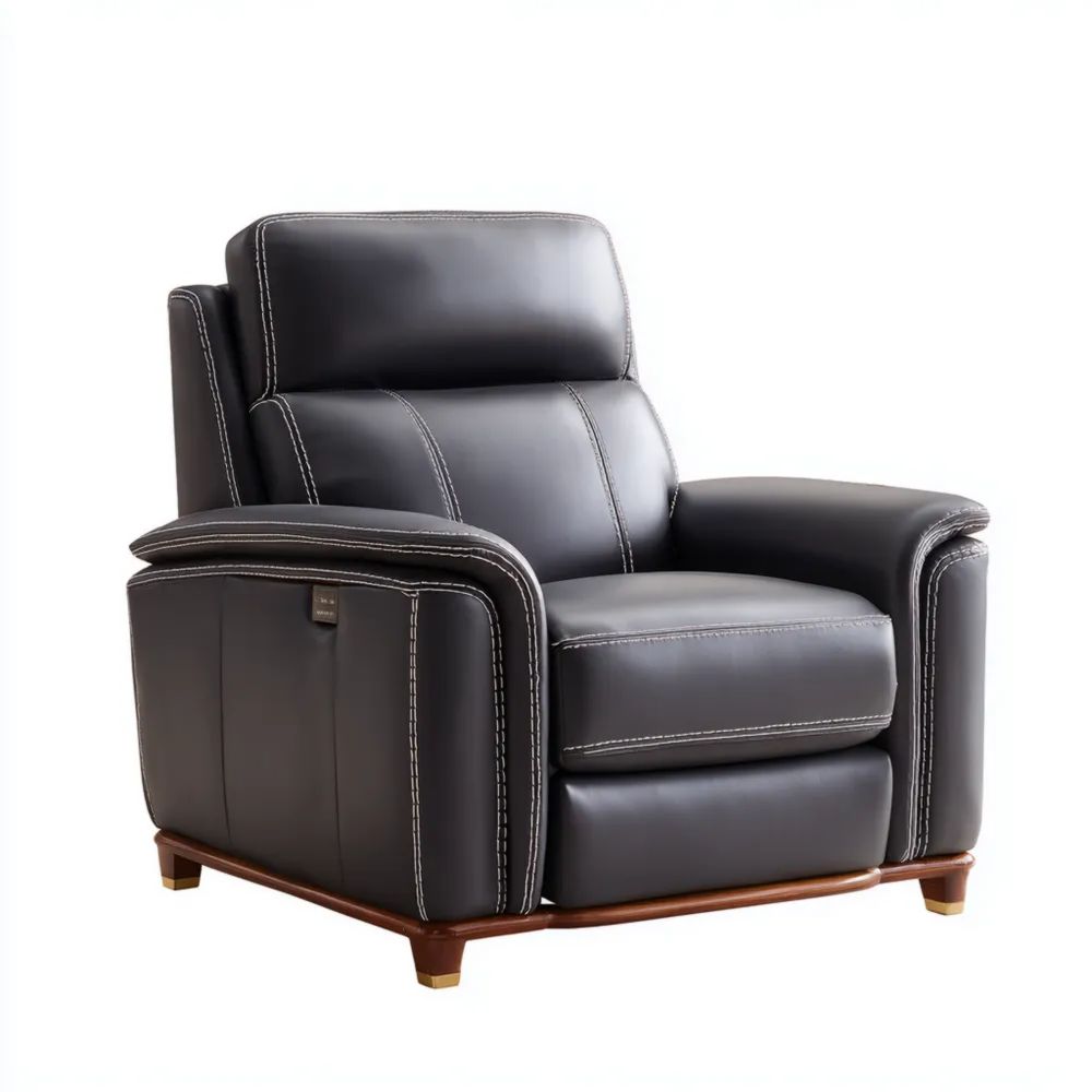 Relaxstuhl Leder 95x85x100 cm - Dunkelgrau - Modernes Design