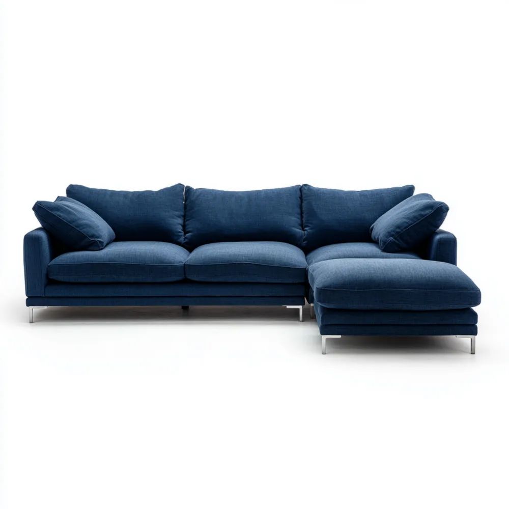 Ecksofa Stoffpolster 280x160x85 cm – Dunkelblau – Moderner Stil