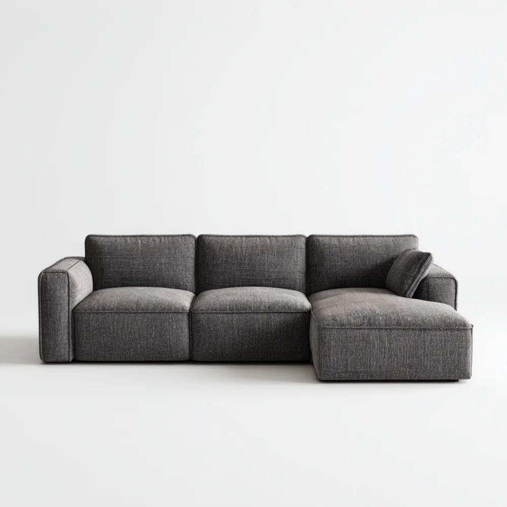 Ecksofa Stoff 230x160x40 cm - Dunkelgrau - Modernes Design