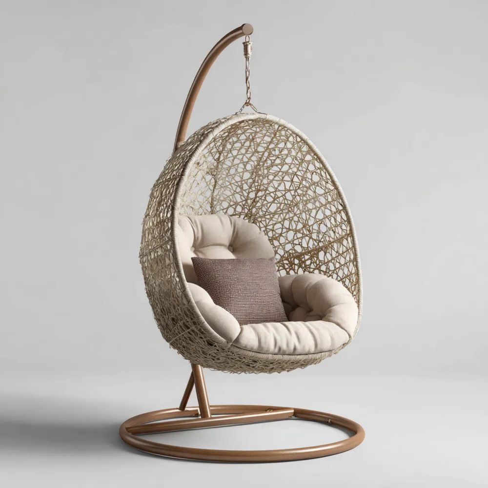 Hängesessel Rattan 105x120x200 cm – Beige – Modernes Design