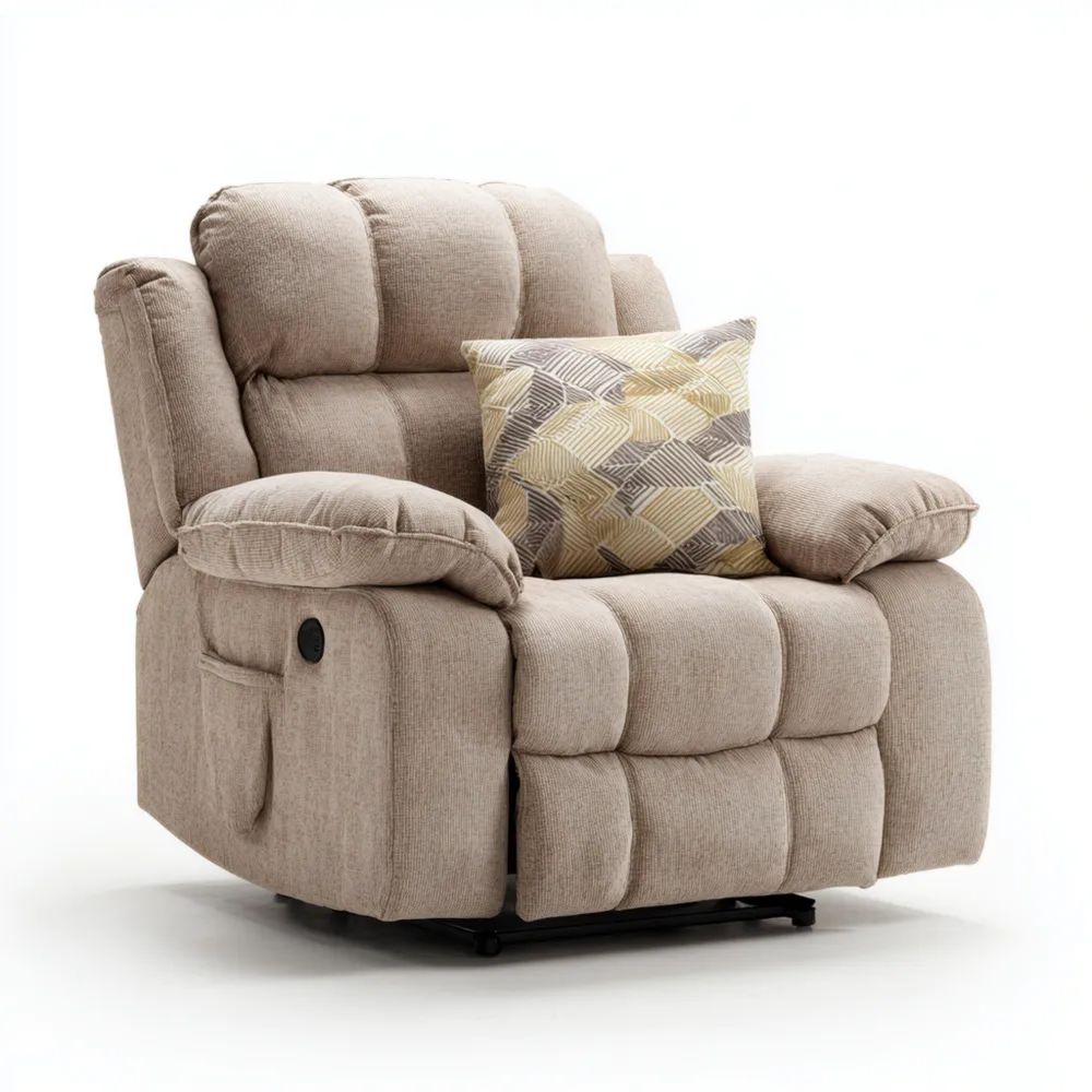 Relaxsessel Stoffpolsterung 85x90x100 cm – Beige – Verstellbar