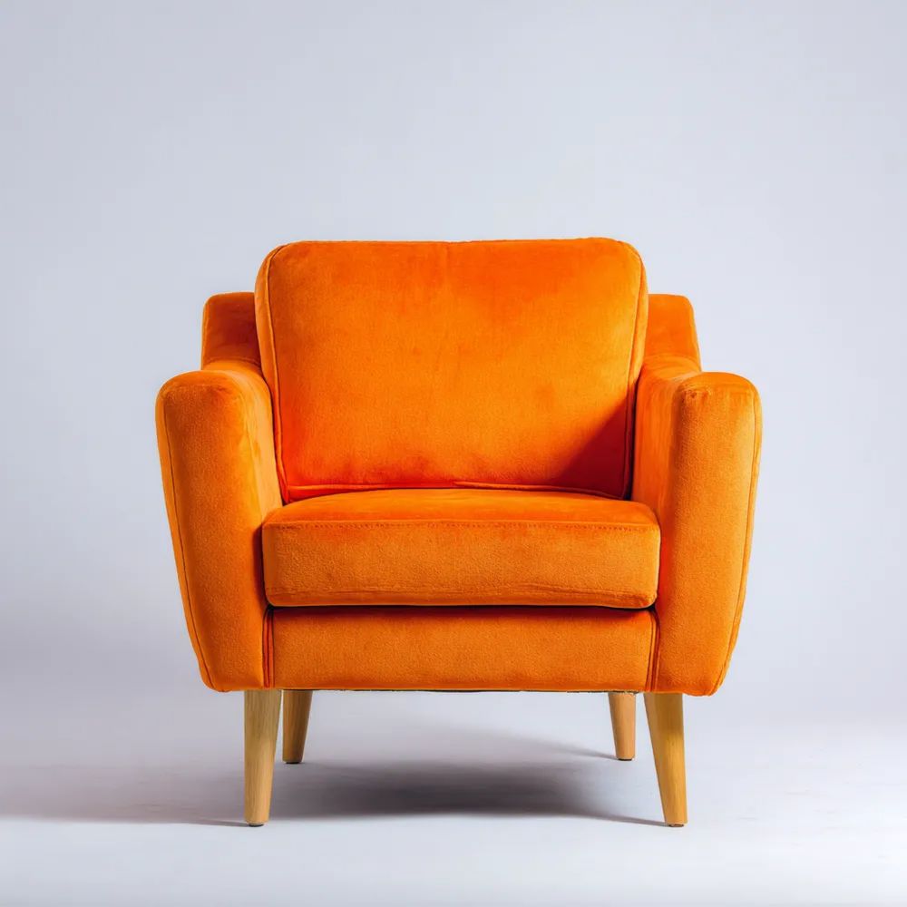 Sessel Veloursstoff 75x85x80 cm – Orange – Modernes Design