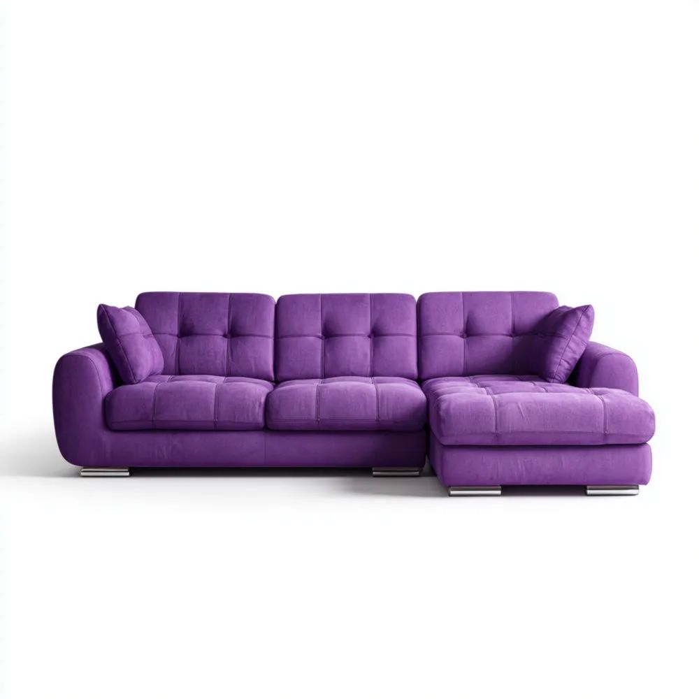 Ecksofa Stoff 290x160x85 cm - Violett - Modernes Design