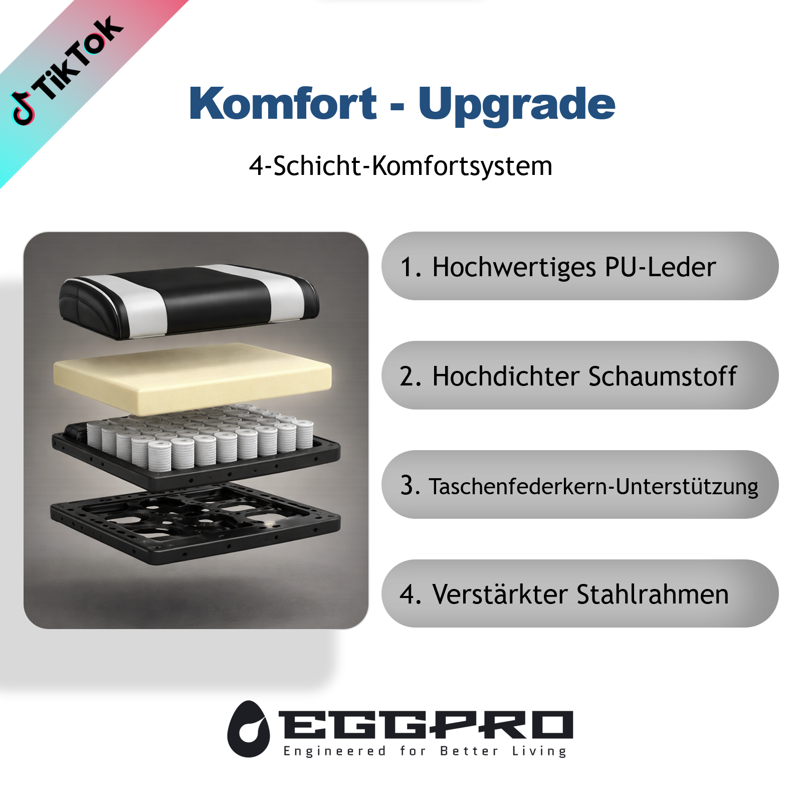 X1 Performance Gaming Chair – Ergonomic gaming chair with pocket spring cushioning, vibration lumbar support & retractable footrest