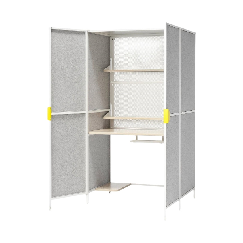 Cabine de travail modulable pour bureau en panneaux acoustiques - 80 x 60 x 150-lignedubois.com