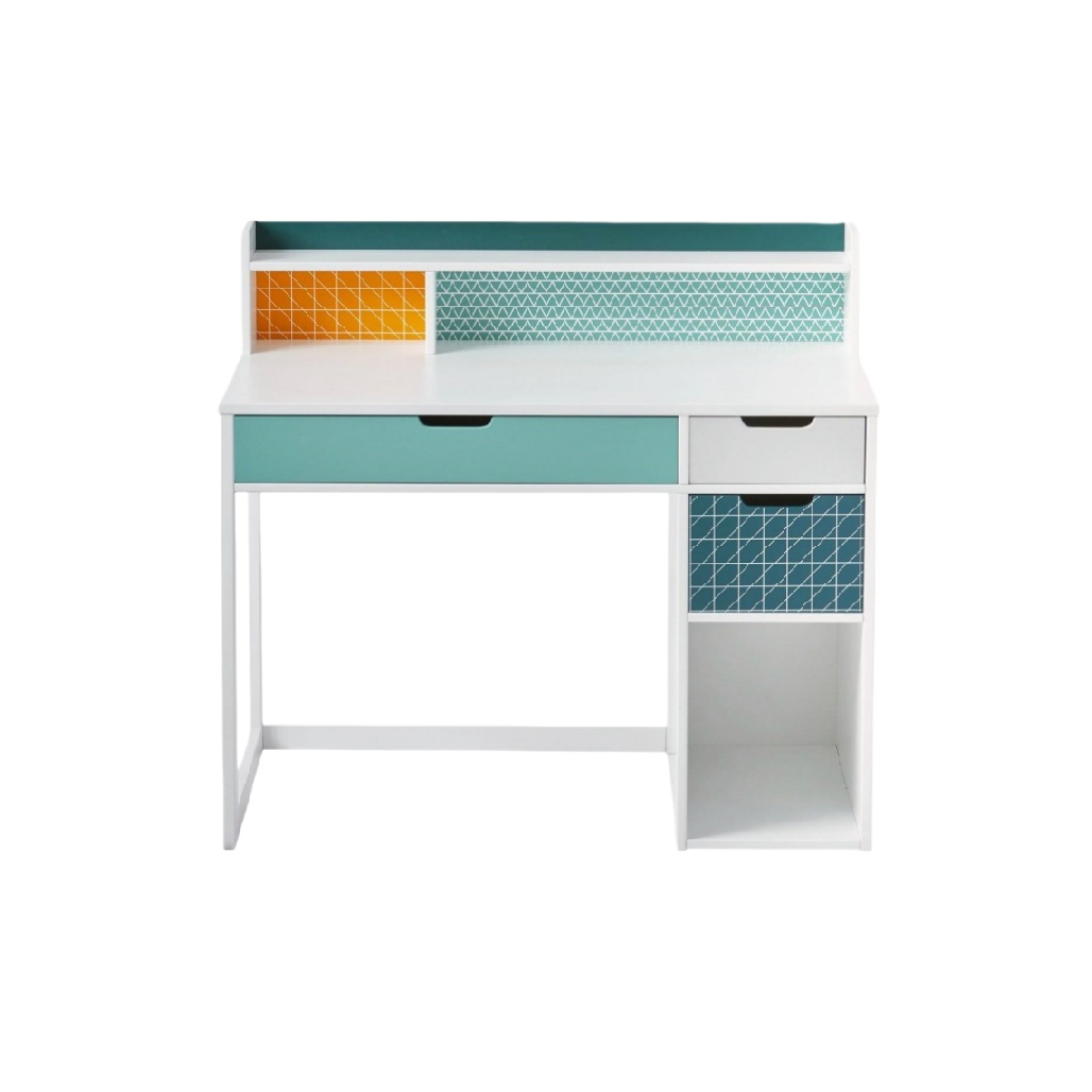 Bureau de travail avec rangement en MDF et peinture - 120 x 60 x 75-lignedubois.com